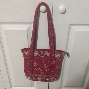 Vera Bradley Red Quilted Floral Shoulder Bag